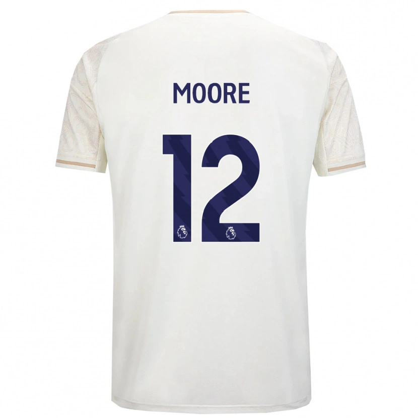 Danxen Kobiety Daniel Moore #12 Złamana Biel Czarny Wyjazdowa Koszulka 2025/26 Koszulki Klubowe