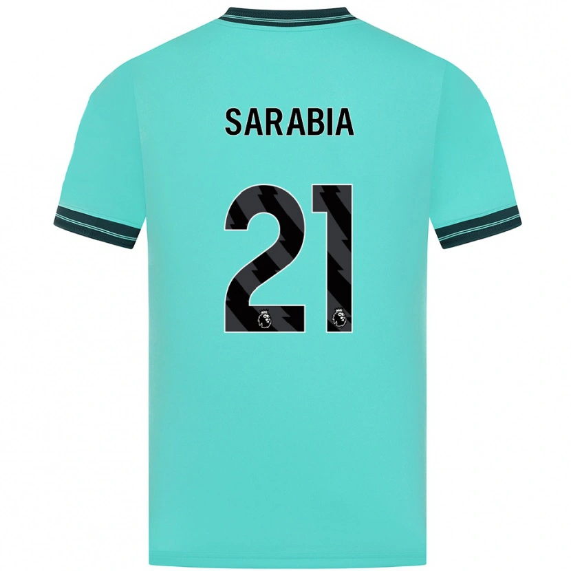 Danxen Kobiety Pablo Sarabia #21 Błękitno-Zielony Wyjazdowa Koszulka 2025/26 Koszulki Klubowe
