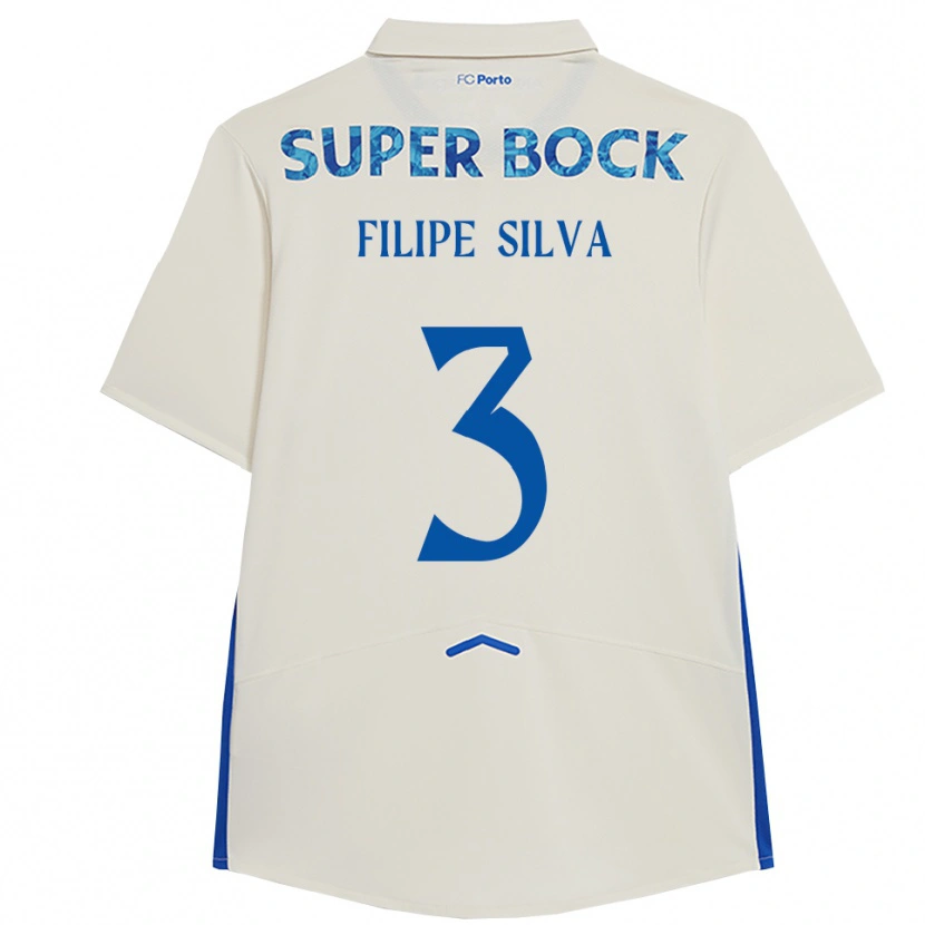 Danxen Kobiety Filipe Silva #3 Biało-Niebieski Trzeci Komplet Koszulka 2025/26 Koszulki Klubowe