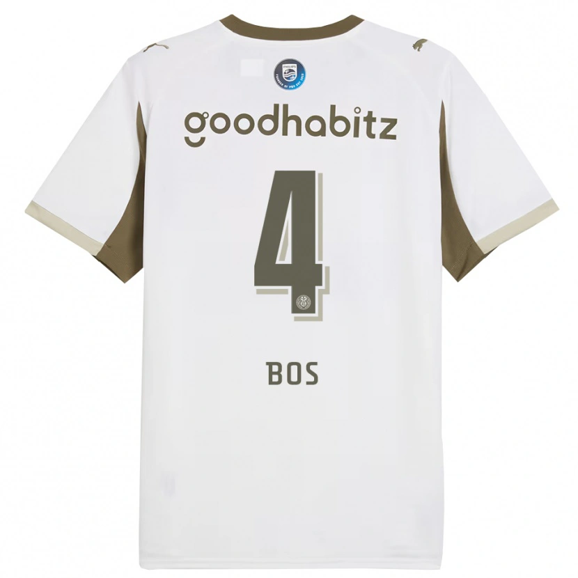 Danxen Kobiety Floris Bos #4 Biało-Szary Trzeci Komplet Koszulka 2025/26 Koszulki Klubowe