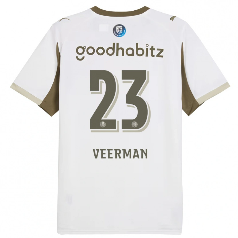 Danxen Kobiety Joey Veerman #23 Biało-Szary Trzeci Komplet Koszulka 2025/26 Koszulki Klubowe