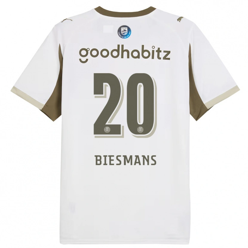 Danxen Kobiety Julie Biesmans #20 Biało-Szary Trzeci Komplet Koszulka 2025/26 Koszulki Klubowe