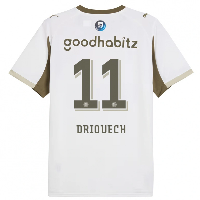Danxen Kobiety Couhaib Driouech #11 Biało-Szary Trzeci Komplet Koszulka 2025/26 Koszulki Klubowe