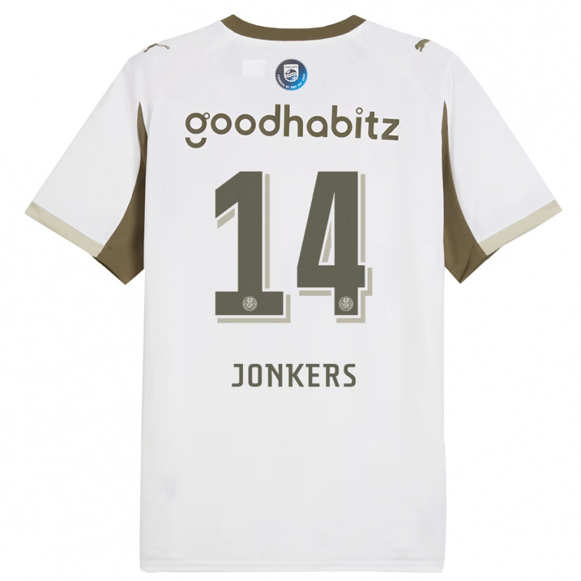 Danxen Kobiety Brent Jonkers #14 Biało-Szary Trzeci Komplet Koszulka 2025/26 Koszulki Klubowe