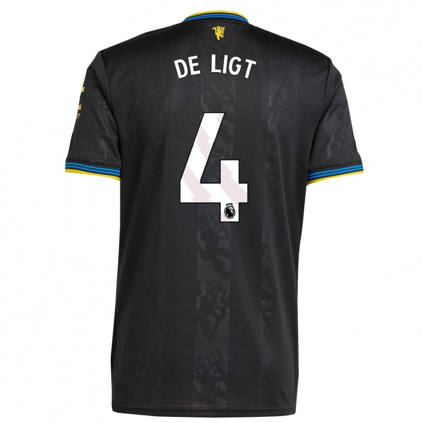 Danxen Kobiety Matthijs De Ligt #4 Czarno-Żółto-Niebieski Trzeci Komplet Koszulka 2025/26 Koszulki Klubowe