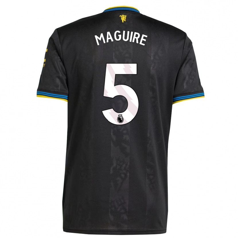 Danxen Kobiety Harry Maguire #5 Czarno-Żółto-Niebieski Trzeci Komplet Koszulka 2025/26 Koszulki Klubowe
