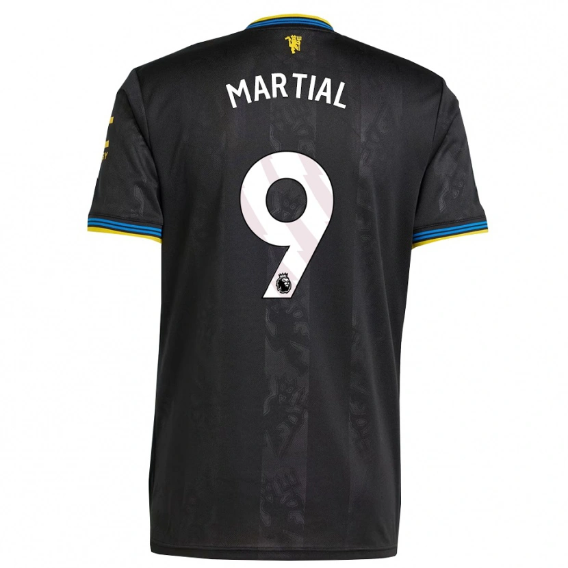 Danxen Kobiety Anthony Martial #9 Czarno-Żółto-Niebieski Trzeci Komplet Koszulka 2025/26 Koszulki Klubowe