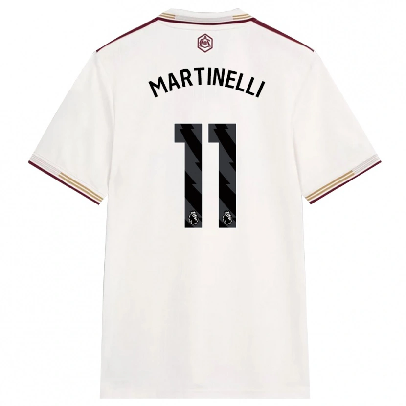 Danxen Kobiety Gabriel Martinelli #11 Złamana Biel Burgund Trzeci Komplet Koszulka 2025/26 Koszulki Klubowe