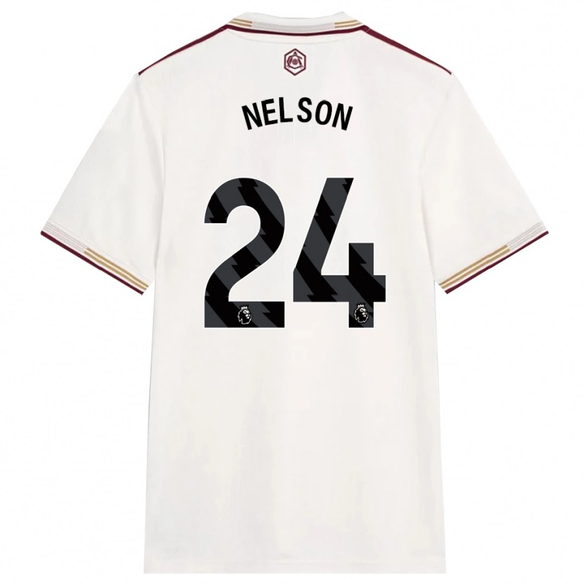 Danxen Kobiety Reiss Nelson #24 Złamana Biel Burgund Trzeci Komplet Koszulka 2025/26 Koszulki Klubowe