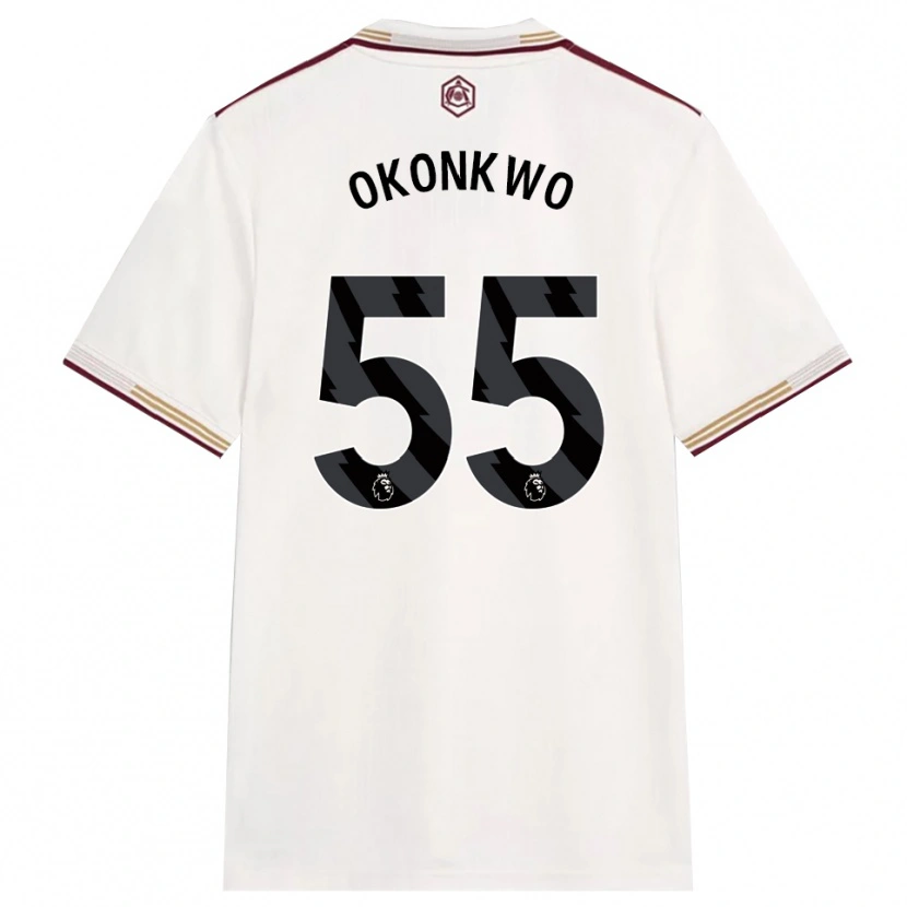 Danxen Kobiety Brian Okonkwo #55 Złamana Biel Burgund Trzeci Komplet Koszulka 2025/26 Koszulki Klubowe