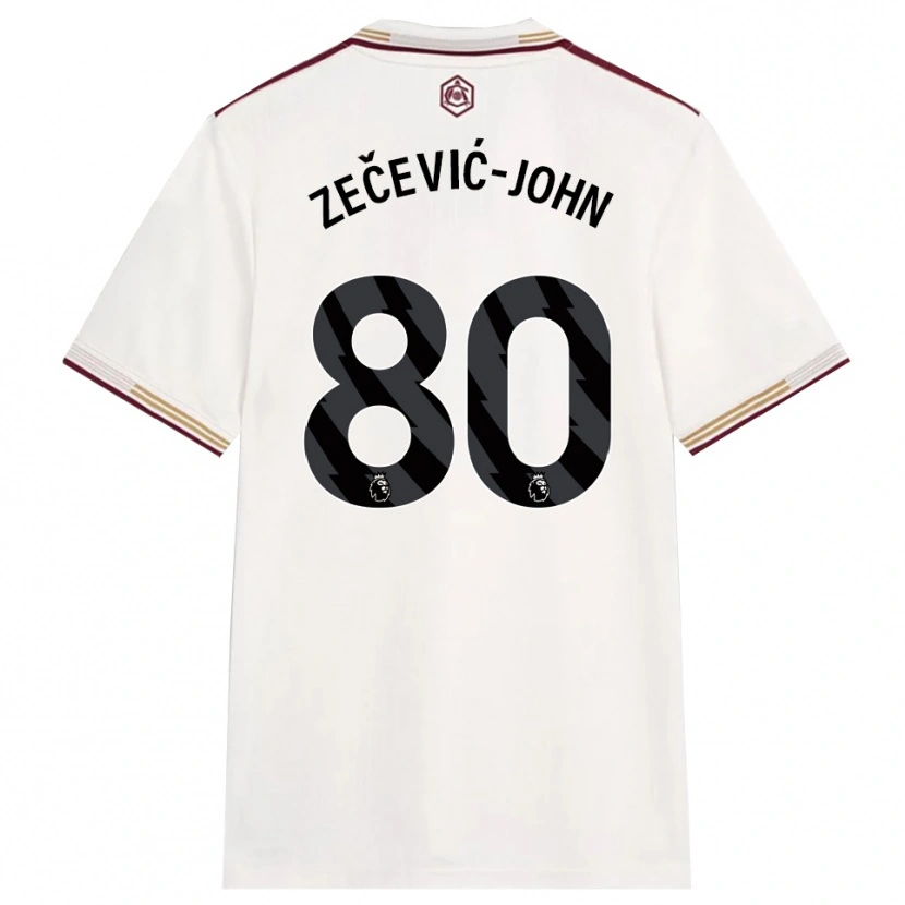 Danxen Kobiety Louis Zečević-John #80 Złamana Biel Burgund Trzeci Komplet Koszulka 2025/26 Koszulki Klubowe