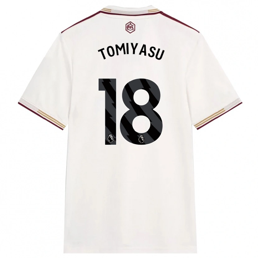 Danxen Kobiety Takehiro Tomiyasu #18 Złamana Biel Burgund Trzeci Komplet Koszulka 2025/26 Koszulki Klubowe