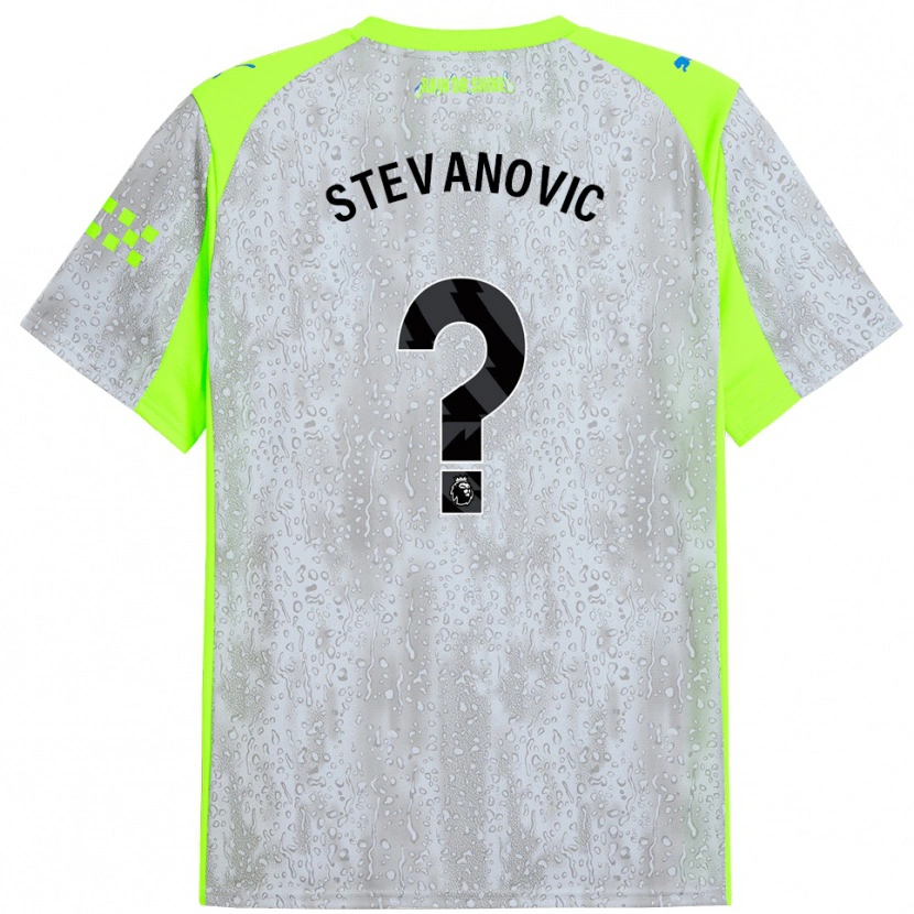 Danxen Kobiety Filip Stevanovic #0 Szaro-Żółty Trzeci Komplet Koszulka 2025/26 Koszulki Klubowe