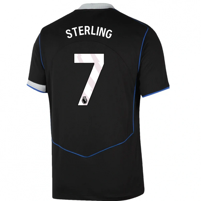 Danxen Kobiety Raheem Sterling #7 Czarno-Niebiesko-Srebrny Trzeci Komplet Koszulka 2025/26 Koszulki Klubowe