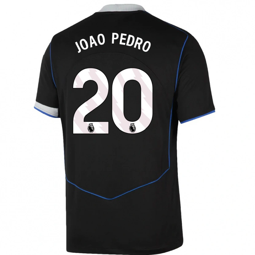 Danxen Kobiety João Pedro #20 Czarno-Niebiesko-Srebrny Trzeci Komplet Koszulka 2025/26 Koszulki Klubowe