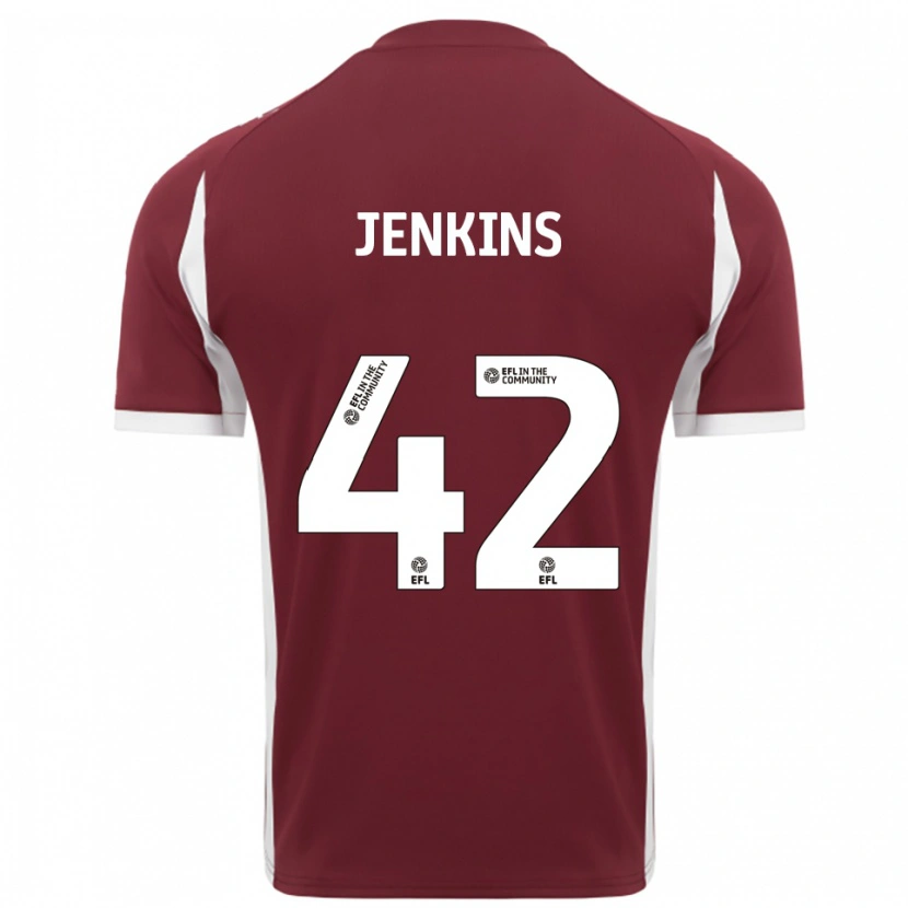 Danxen Dzieci Leo Jenkins #42 Burgund Biały Domowa Koszulka 2025/26 Koszulki Klubowe