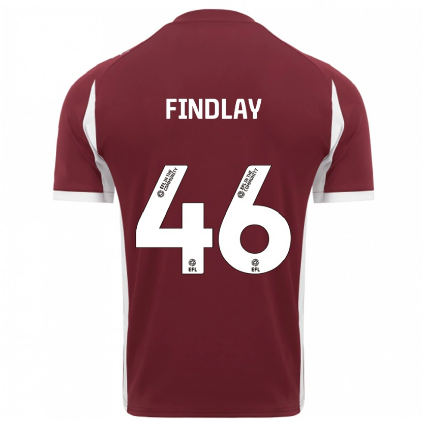 Danxen Dzieci Freddie Findlay #46 Burgund Biały Domowa Koszulka 2025/26 Koszulki Klubowe