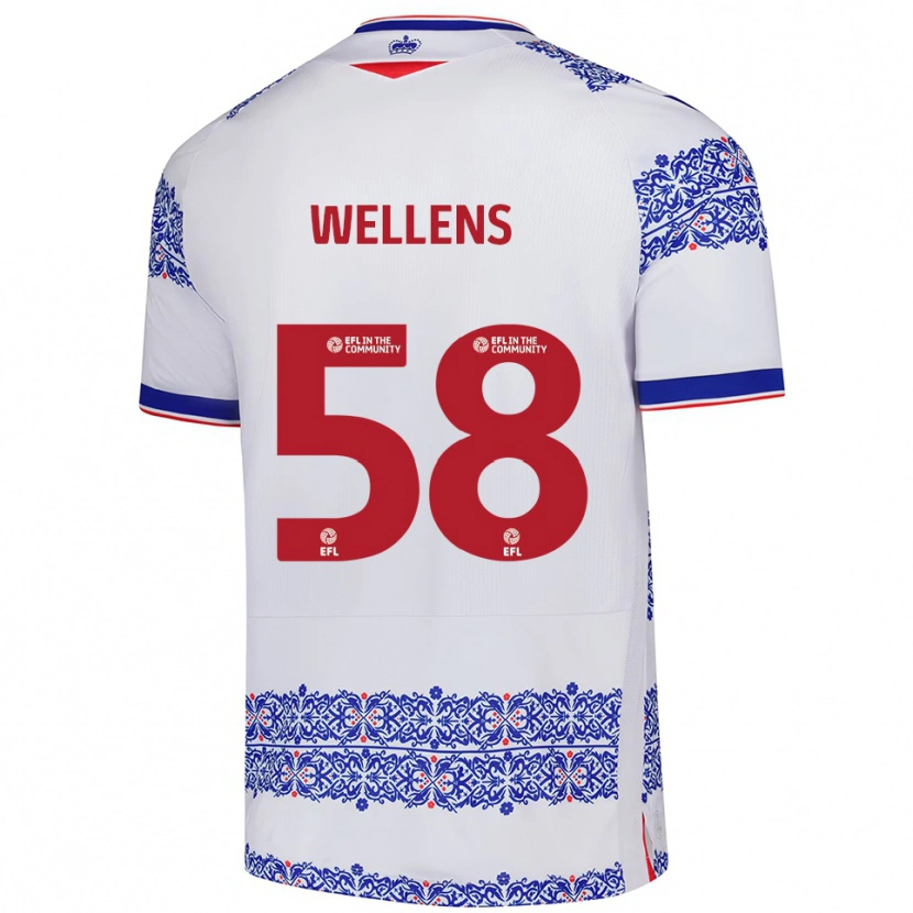 Danxen Dzieci Charlie Wellens #58 Biały Niebieski Domowa Koszulka 2025/26 Koszulki Klubowe