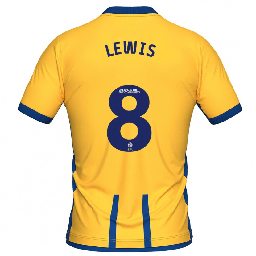 Danxen Dzieci Aaron Lewis #8 Żółty Niebieski Domowa Koszulka 2025/26 Koszulki Klubowe