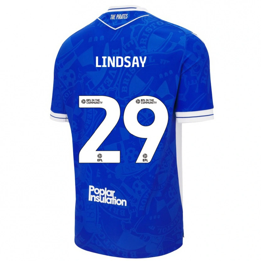 Danxen Dzieci Jamie Lindsay #29 Niebieski Biały Domowa Koszulka 2025/26 Koszulki Klubowe
