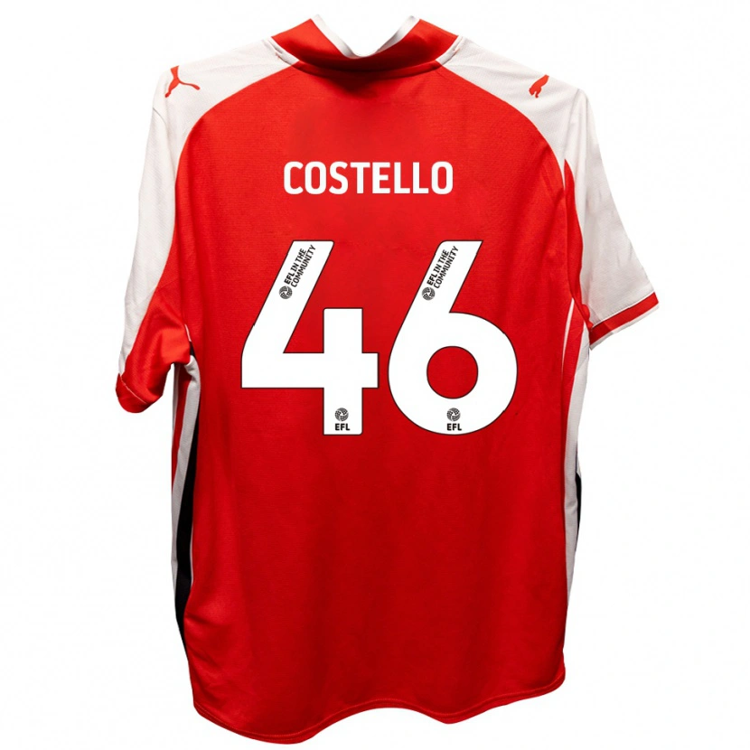 Danxen Dzieci Calum Costello #46 Czerwony Biały Domowa Koszulka 2025/26 Koszulki Klubowe