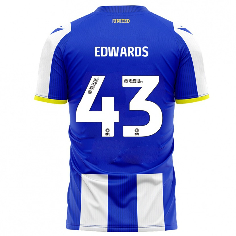 Danxen Dzieci Frankie Edwards #43 Niebieski Biały Domowa Koszulka 2025/26 Koszulki Klubowe