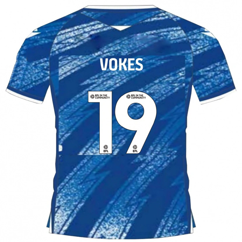 Danxen Dzieci Sam Vokes #19 Niebieski Biały Domowa Koszulka 2025/26 Koszulki Klubowe