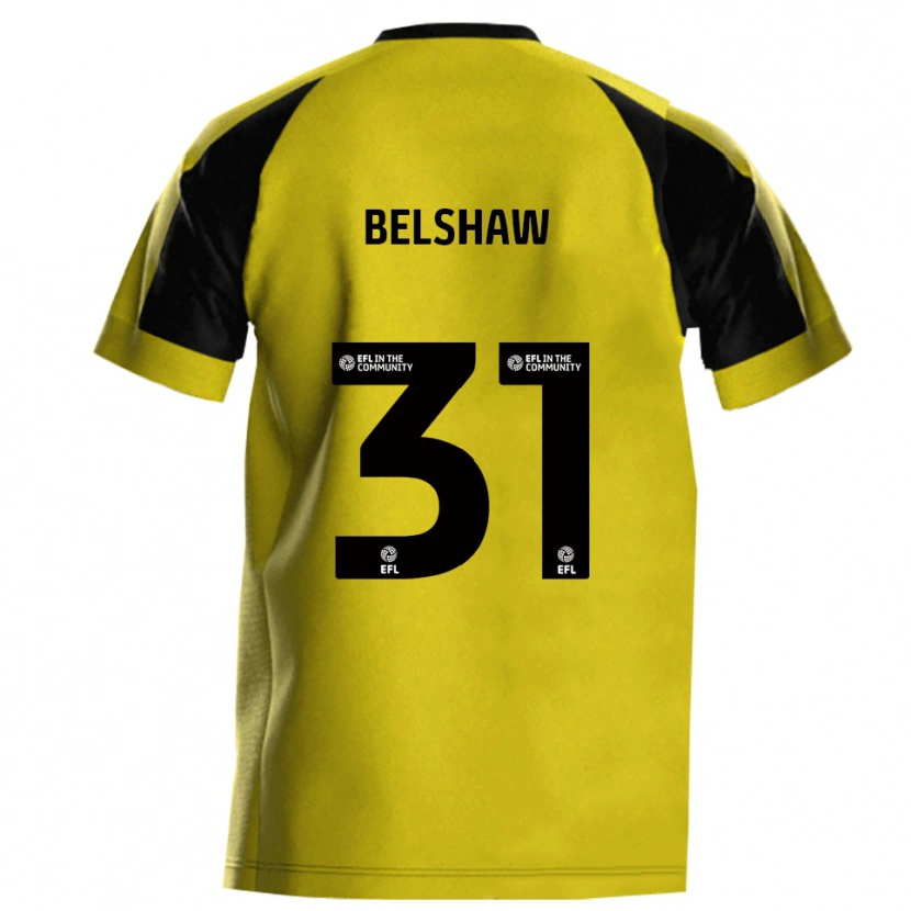 Danxen Dzieci James Belshaw #31 Żółty Szary Domowa Koszulka 2025/26 Koszulki Klubowe
