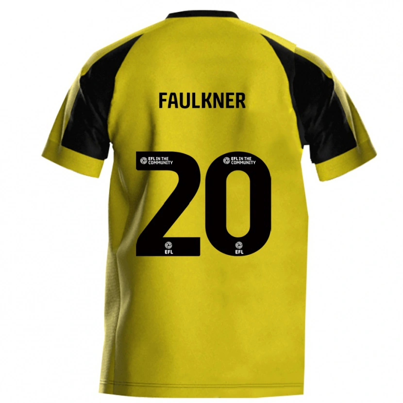 Danxen Dzieci Bobby Faulkner #20 Żółty Szary Domowa Koszulka 2025/26 Koszulki Klubowe