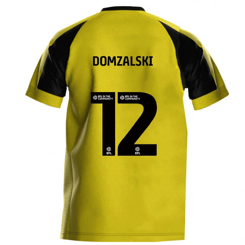 Danxen Dzieci Ollie Domzalski #12 Żółty Szary Domowa Koszulka 2025/26 Koszulki Klubowe