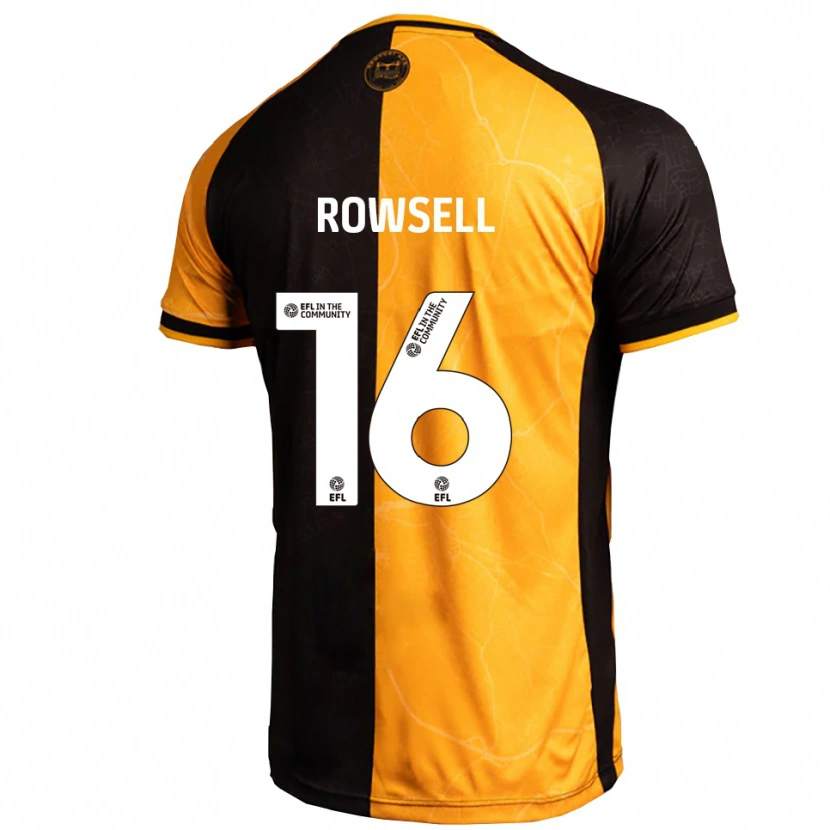 Danxen Dzieci Declan Rowsell #16 Żółty Czarny Domowa Koszulka 2025/26 Koszulki Klubowe