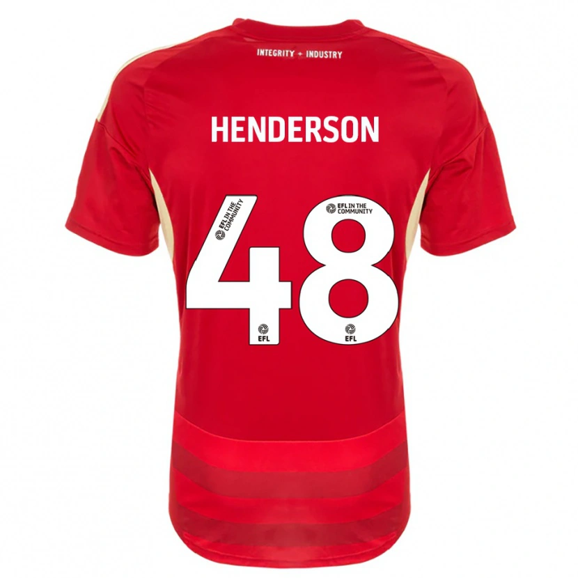 Danxen Dzieci Alfie Henderson #48 Czerwony Biały Domowa Koszulka 2025/26 Koszulki Klubowe