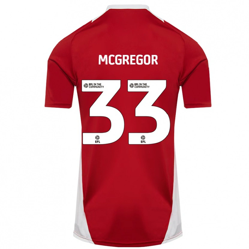 Danxen Dzieci Joel Mcgregor #33 Czerwony Biały Złoty Domowa Koszulka 2025/26 Koszulki Klubowe