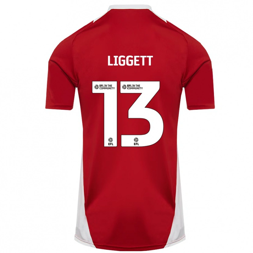 Danxen Dzieci Lacy Liggett #13 Czerwony Biały Złoty Domowa Koszulka 2025/26 Koszulki Klubowe