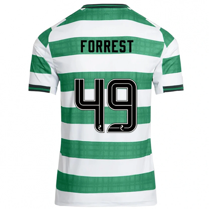 Danxen Dzieci James Forrest #49 Zielony Biały Domowa Koszulka 2025/26 Koszulki Klubowe