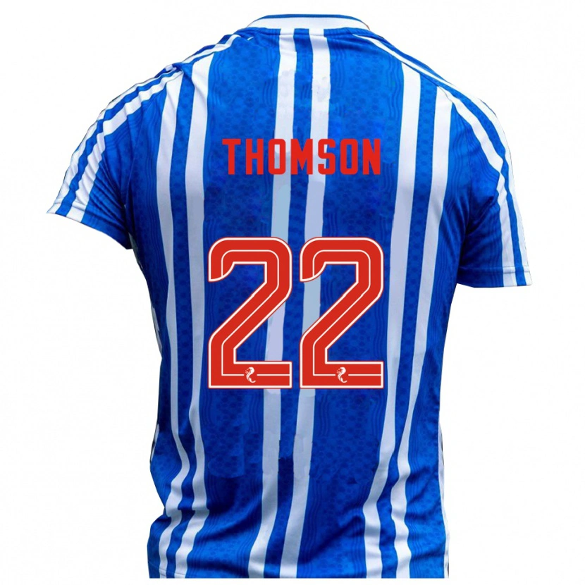 Danxen Dzieci Jack Thomson #22 Niebieski Biały Domowa Koszulka 2025/26 Koszulki Klubowe