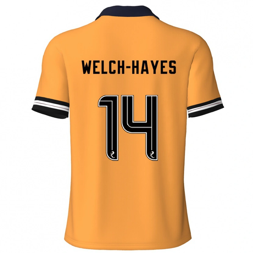 Danxen Dzieci Miles Welch-Hayes #14 Żółty Czarny Domowa Koszulka 2025/26 Koszulki Klubowe