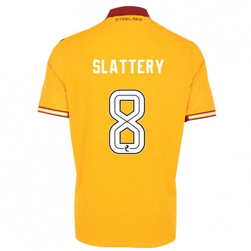 Danxen Dzieci Callum Slattery #8 Żółty Burgund Domowa Koszulka 2025/26 Koszulki Klubowe