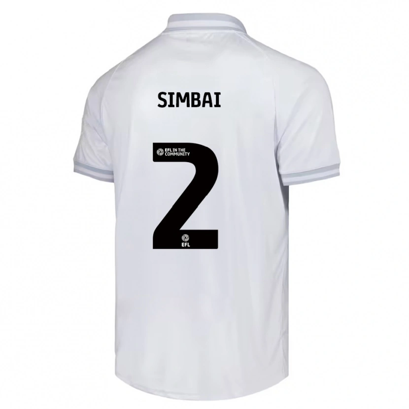 Danxen Dzieci Kingston Simbai #2 Biały Szary Czarny Wyjazdowa Koszulka 2025/26 Koszulki Klubowe