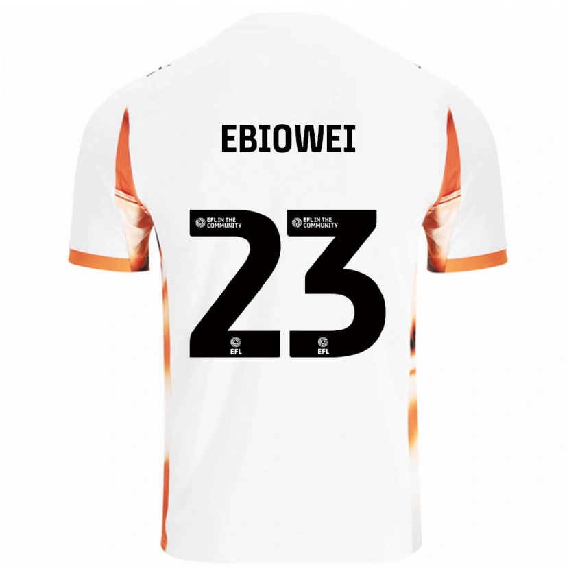 Danxen Dzieci Malcolm Ebiowei #23 Biały Pomarańczowy Czarny Wyjazdowa Koszulka 2025/26 Koszulki Klubowe