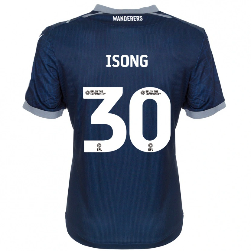 Danxen Dzieci Mark Isong #30 Granatowy Szary Wyjazdowa Koszulka 2025/26 Koszulki Klubowe