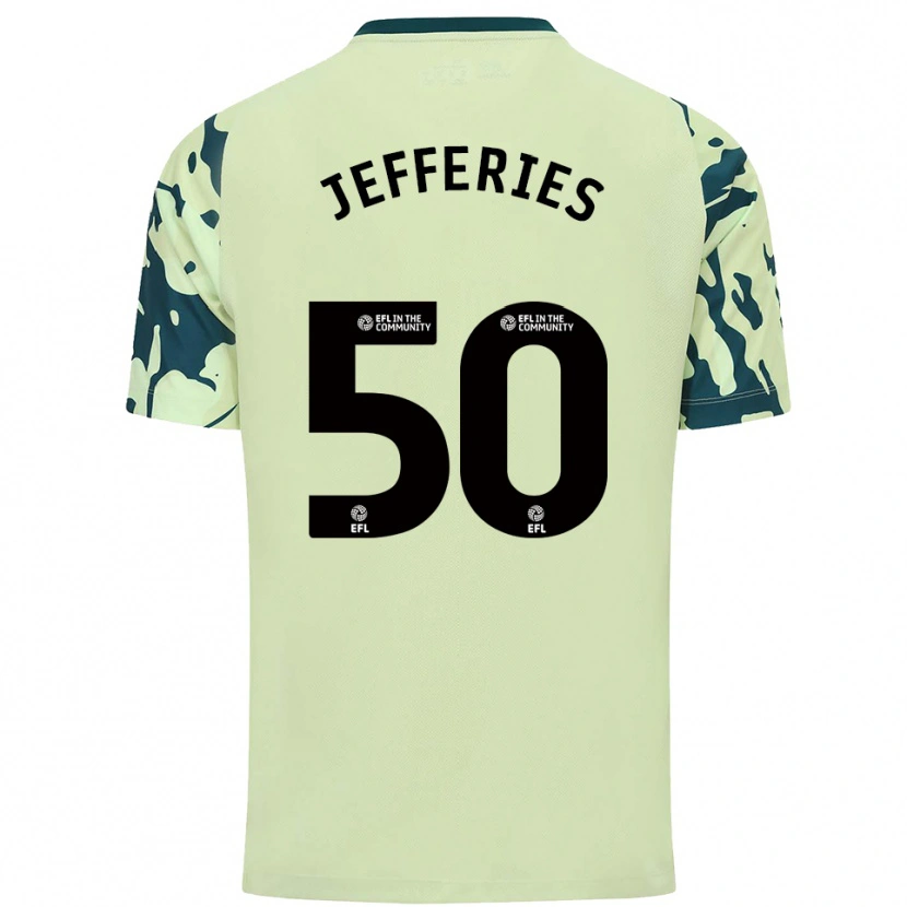 Danxen Dzieci Isaac Jefferies #50 Ciemnozielony Wyjazdowa Koszulka 2025/26 Koszulki Klubowe