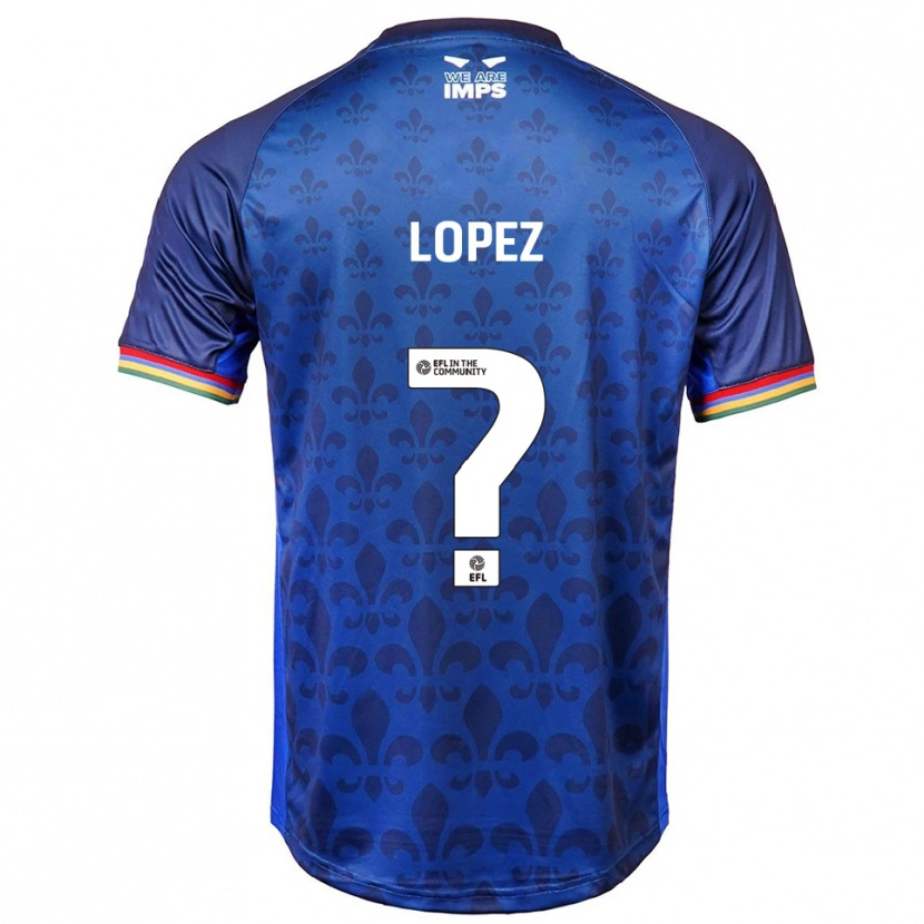 Danxen Dzieci Jersey Lopez #0 Niebieski Granatowy Wyjazdowa Koszulka 2025/26 Koszulki Klubowe