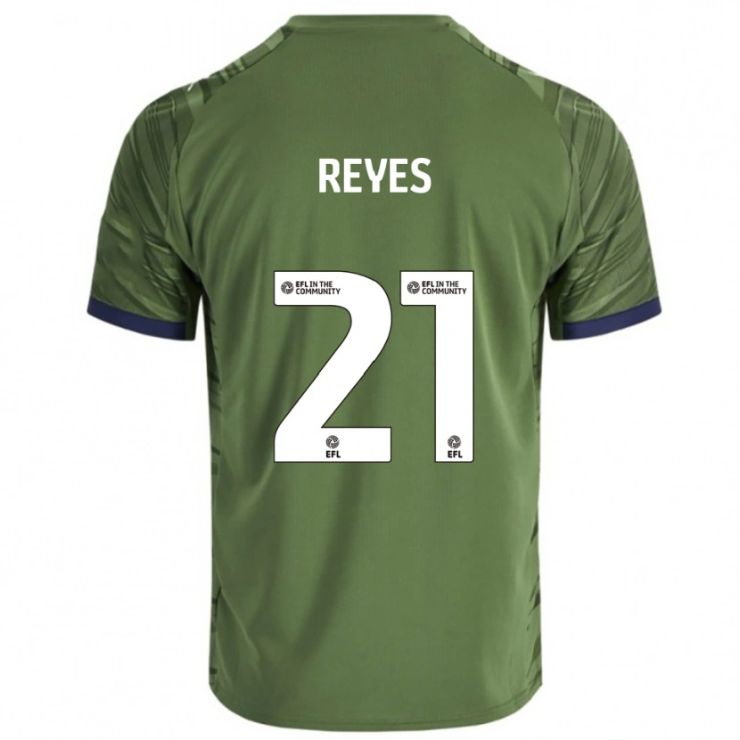 Danxen Dzieci Vicente Reyes #21 Zielony Biały Wyjazdowa Koszulka 2025/26 Koszulki Klubowe