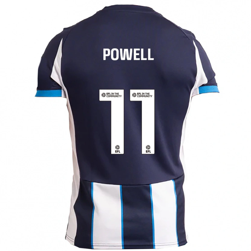 Danxen Dzieci Nick Powell #11 Biały Granatowy Wyjazdowa Koszulka 2025/26 Koszulki Klubowe