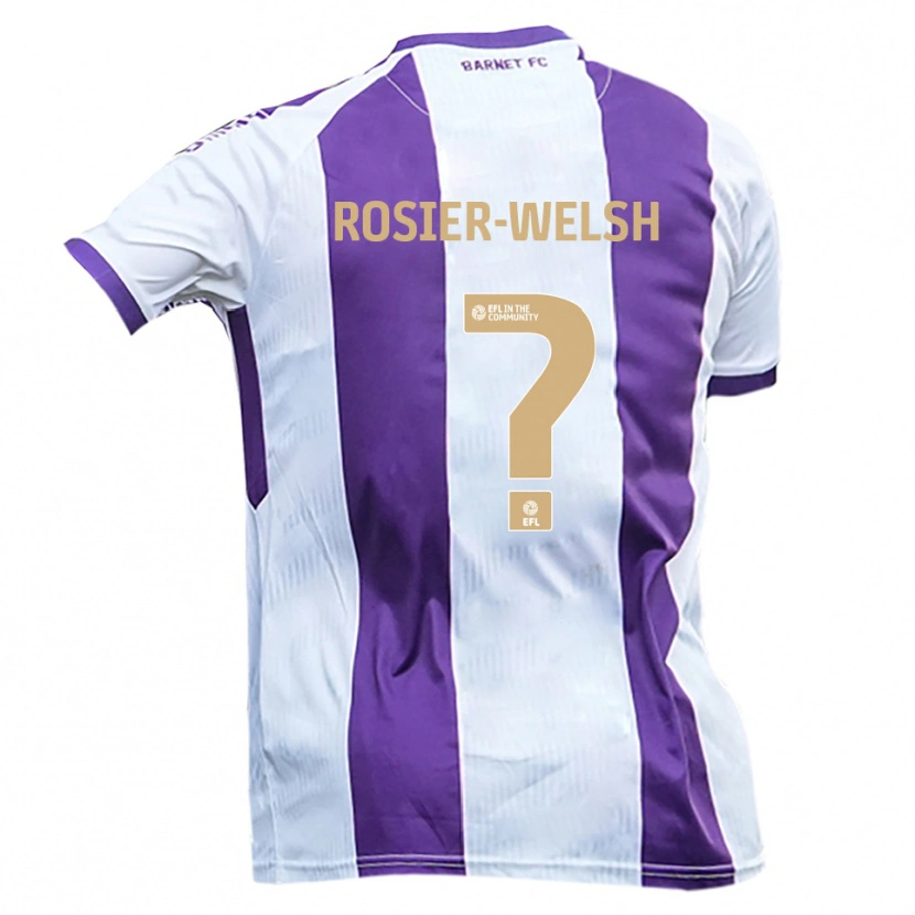Danxen Dzieci Destiny Rosier-Welsh #0 Biały Fioletowy Wyjazdowa Koszulka 2025/26 Koszulki Klubowe