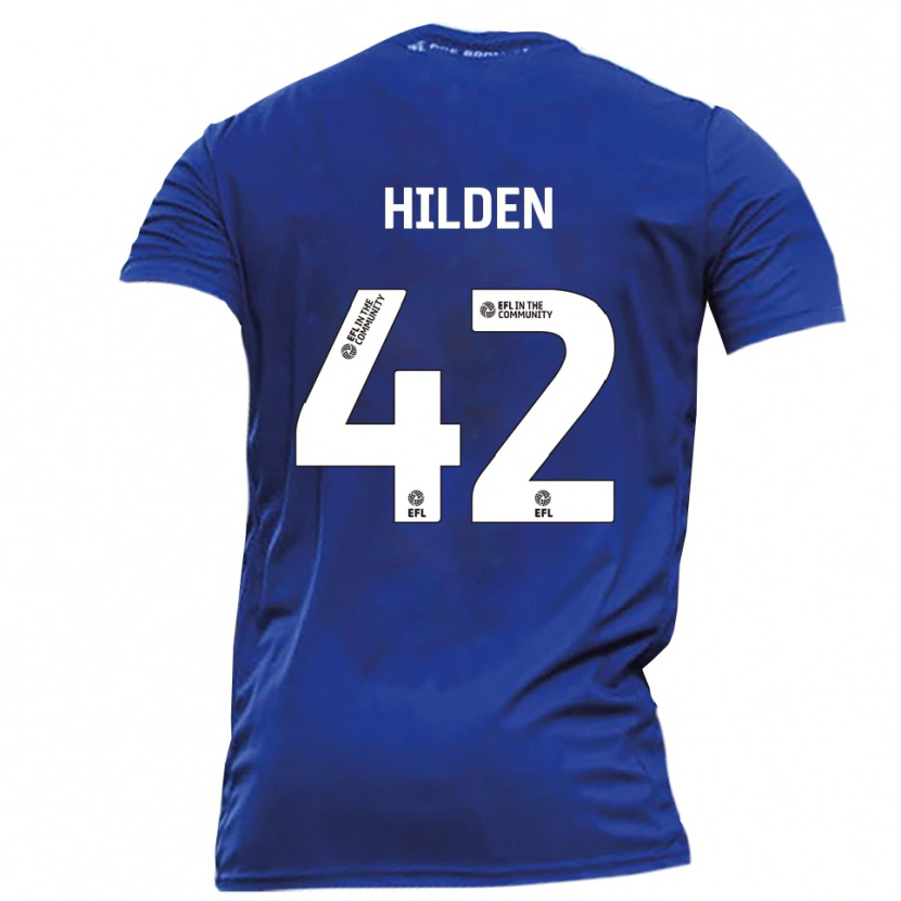 Danxen Dzieci Alfie Hilden #42 Niebieski Biały Wyjazdowa Koszulka 2025/26 Koszulki Klubowe