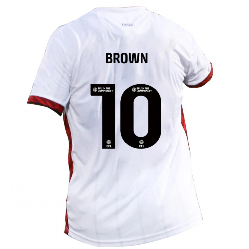 Danxen Dzieci Reece Brown #10 Biały Czerwony Czarny Wyjazdowa Koszulka 2025/26 Koszulki Klubowe