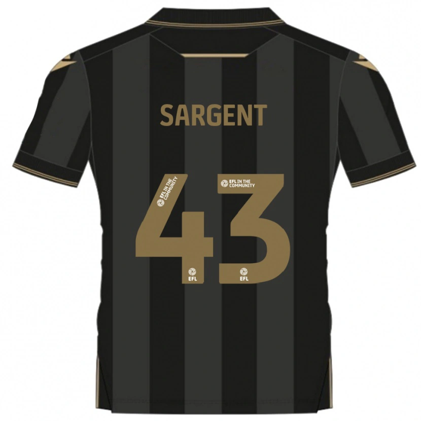 Danxen Dzieci Stan Sargent #43 Czarny Złoty Wyjazdowa Koszulka 2025/26 Koszulki Klubowe