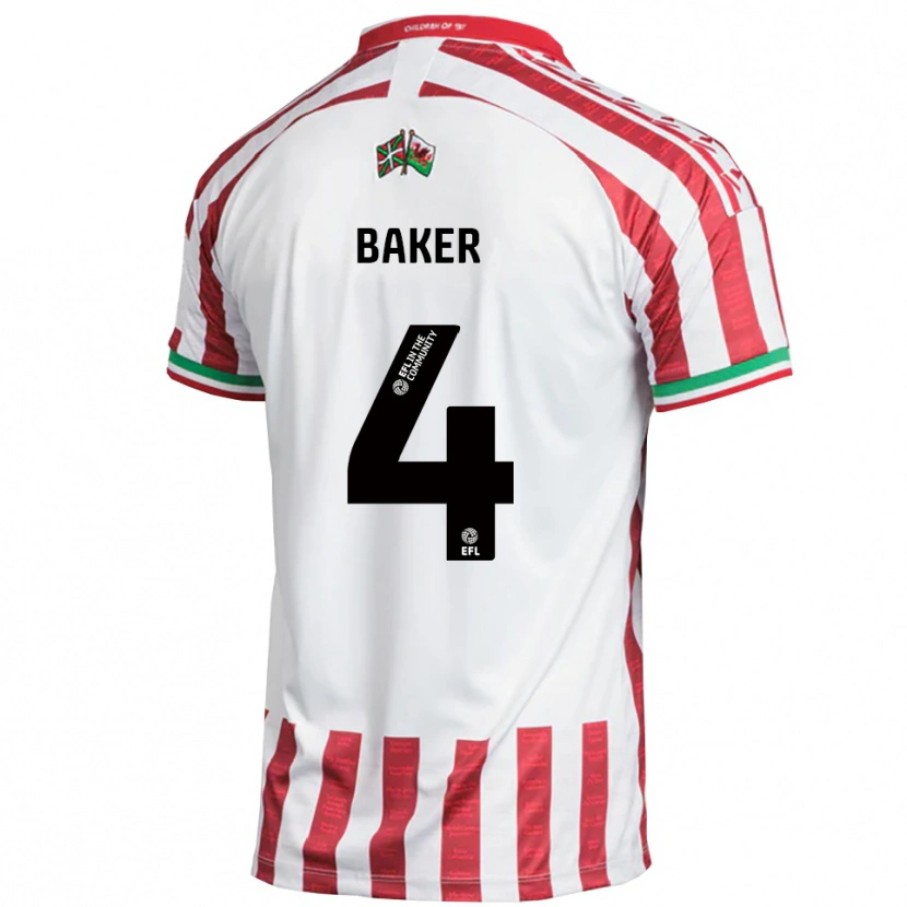 Danxen Dzieci Matthew Baker #4 Czerwony Biały Wyjazdowa Koszulka 2025/26 Koszulki Klubowe